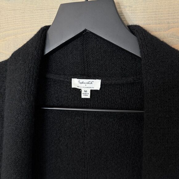 Splendid X Cellajaneblog Long Black Knit Cardigan Coat Women's Medium - Picture 3 of 4